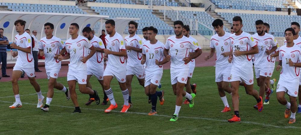 من استعدادات منتخب لبنان الأولمبي لمواجهة نظيره الأردني