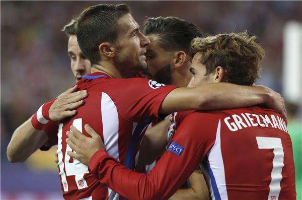 فرحة لاعبي أتليتكو مدريد