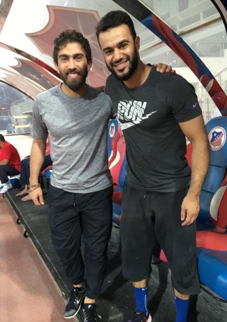 الطاهر مع الخطيب في زيارته الاخيرة لنادي الكويت