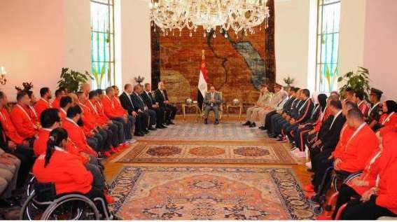 جانب من استقبال السيسي لأبطال الأولمبياد والبارالمبياد
