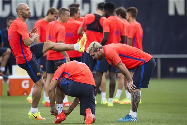 جانب من تدريبات برشلونة