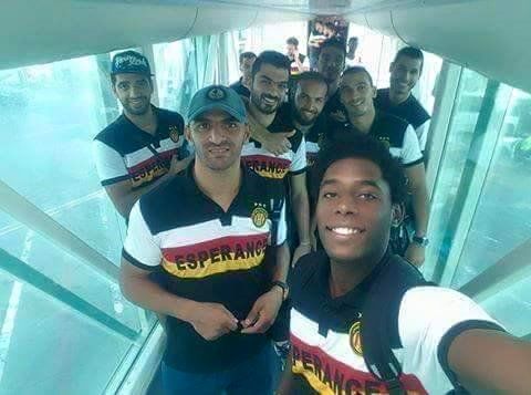  فريق الترجي التونسي عند مغادرته اليوم تونس