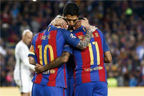 ثلاثي برشلونة ميسي ونيمار وسواريز