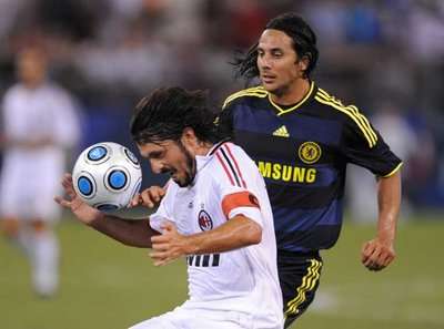 جاتوزو خلال لقاء الميلان الأخير أمام تشلسي