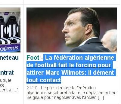 الصحف البلجيكية تنفي اتفاق فيلموتس مع الاتحاد الجزائري