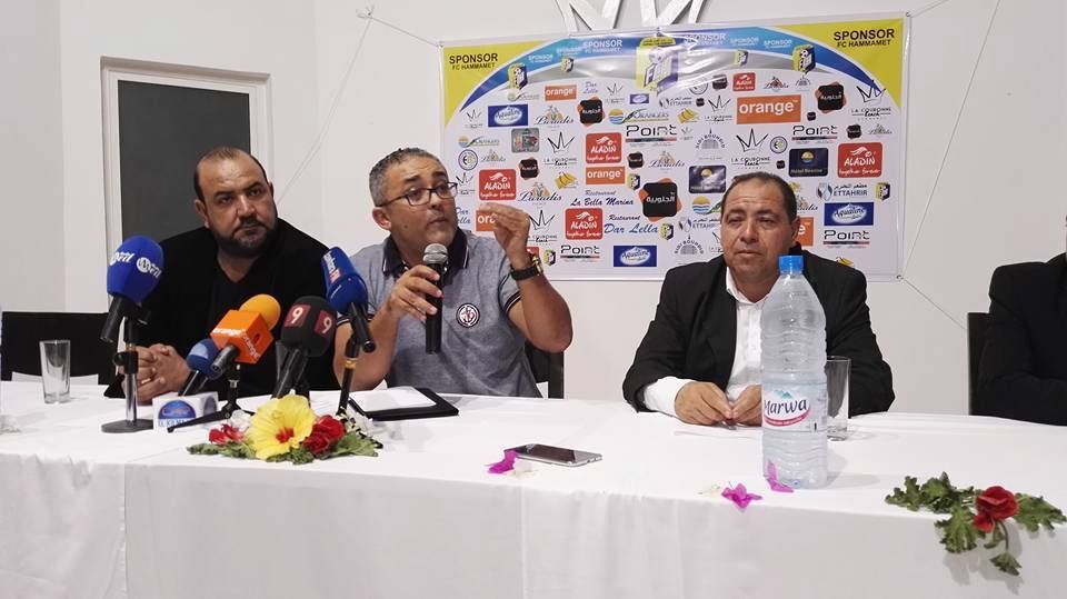 من المؤتمر الصحفي وتقديم المدرب رضا الجدي