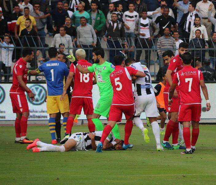  اشتباكات بين اللاعبين خلال  كلاسيكو النادي الصفاقسي والنجم الساحلي 
