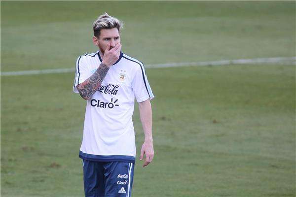 ميسي في تدريبات منتخب الأرجنتين