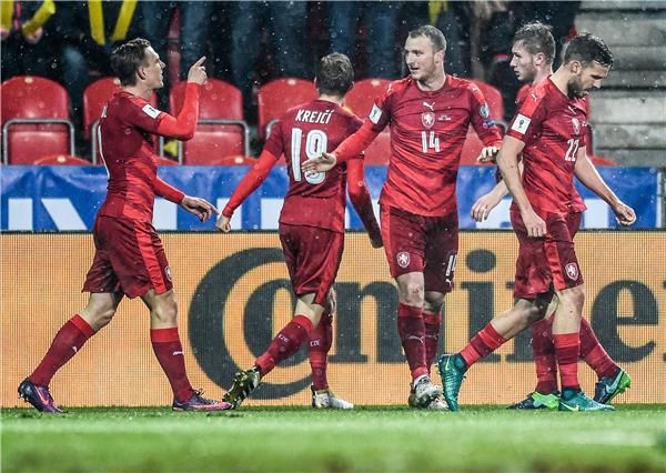 فرحة لاعبي منتخب التشيك