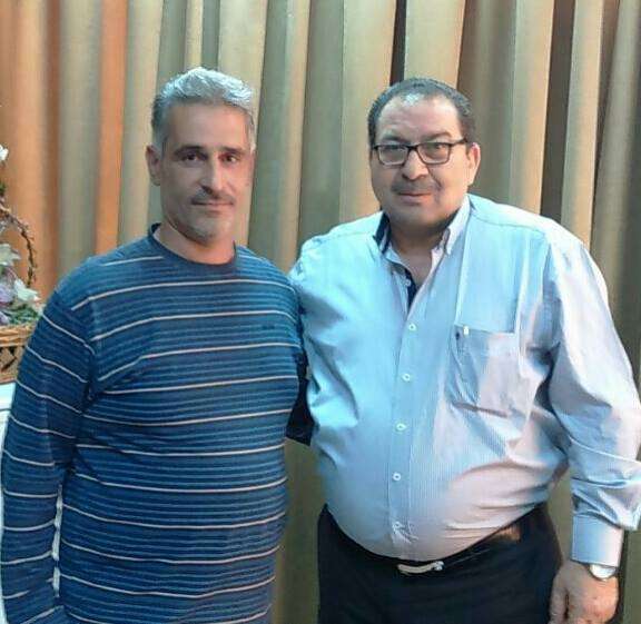 إبراهيم كحيل مع صلاح رمضان رئيس اتحاد الكرة السوري