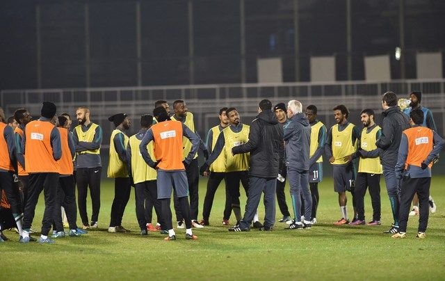 جانب من تدريبات السعودية