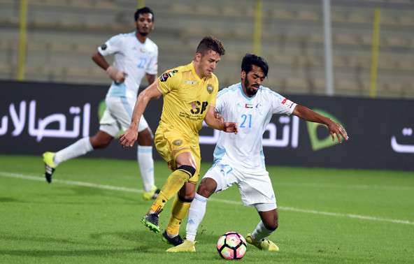 جانب من مباراة الوصل وبني ياس