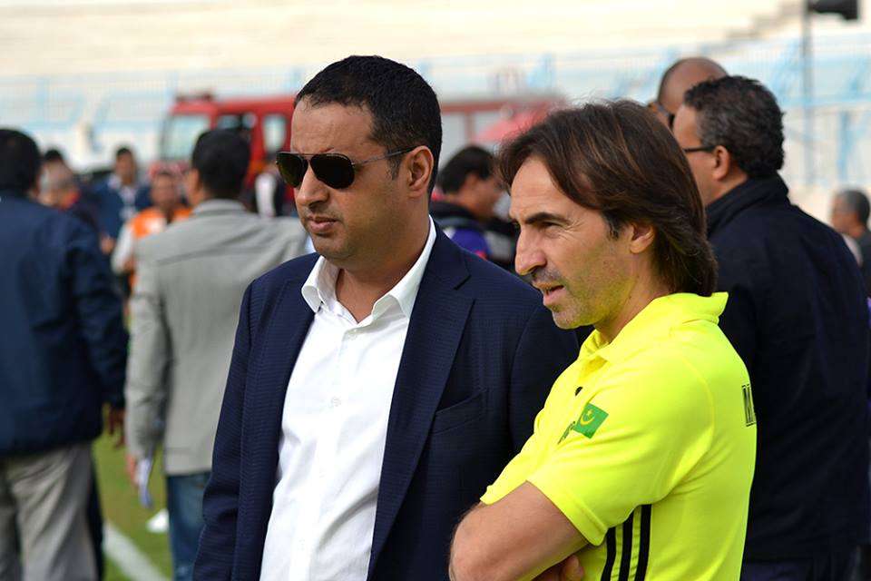 مدرب موريتانيا مع رئيس الاتحاد