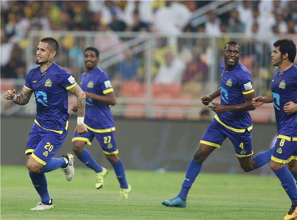 فرحة لاعبي النصر