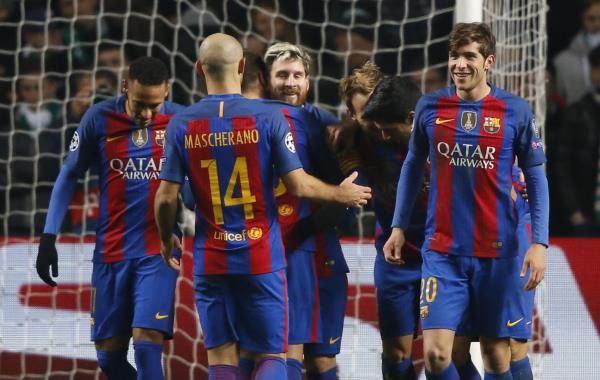 صورة أرشيفية للاعبي برشلونة