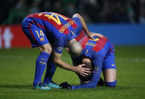  بيكيه يصاب في مباراة سلتيك