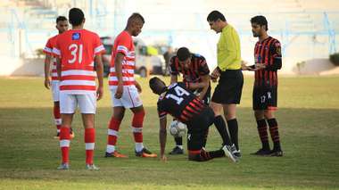 الحكم هيثم القصعي خلال مباراة مستقبل قابس والنادي الافريقي