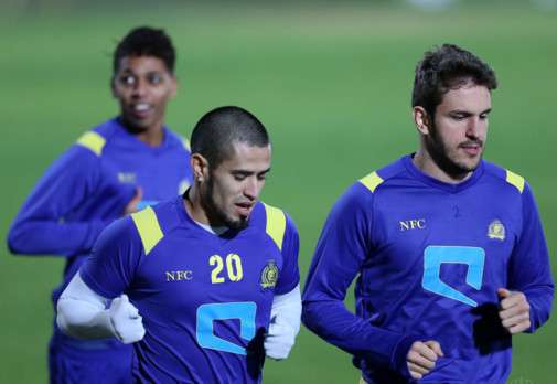 جانب من تداريب فريق النصر