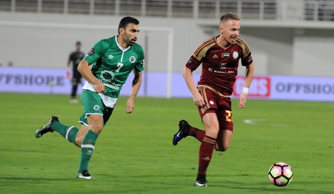 جانب من مباراة الوحدة والشباب