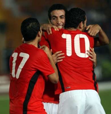 المنتخب المصري اثناء لقاء غينيا الودي