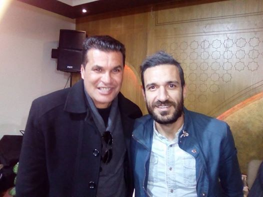 علي معلول خلال حفل تكريمه اليوم صحبة اللاعب السابق للصفاقسي مران الرنان 