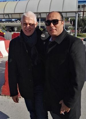 وصول المدرب الفرنسي فيلود (على اليسار) الى مطار تونس قرطاج الدولي 