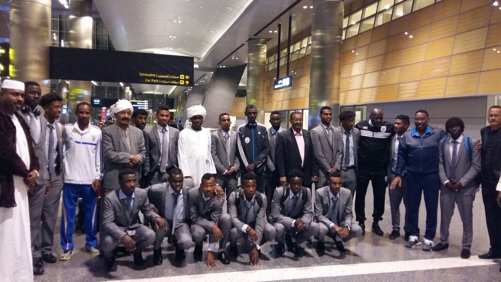 إستقبال بعثة منتخب الشباب السوداني بالدوحة