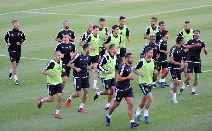 جانب من تدريبات منتخب المغرب