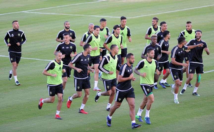جانب من تدريبات منتخب المغرب