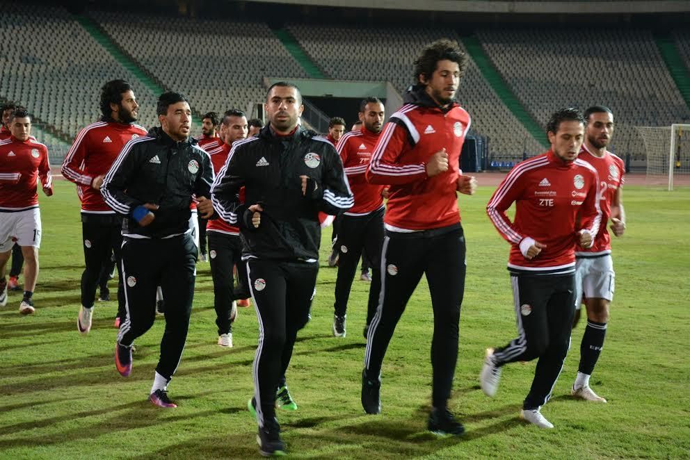 جانب من تدريبات المنتخب المصري