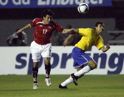 جانب من مباراة البرازيل وشيلي