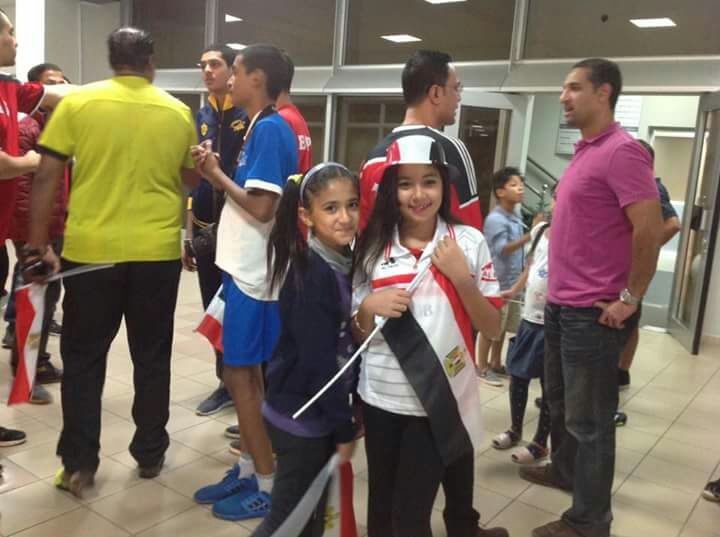جانب من استقبال المنتخب المصري العسكري في مسقط