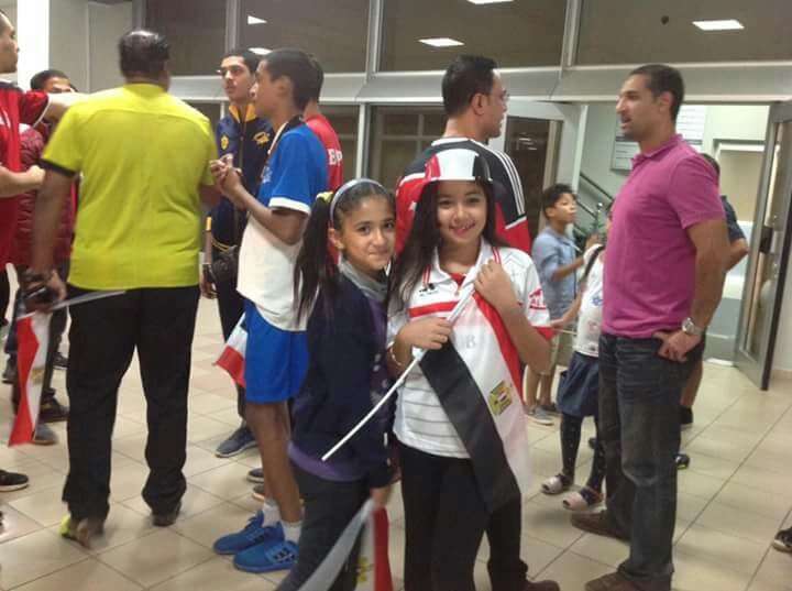 جانب من استقبال المنتخب المصري العسكري في مسقط