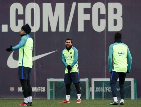 ميسي في تدريبات برشلونة
