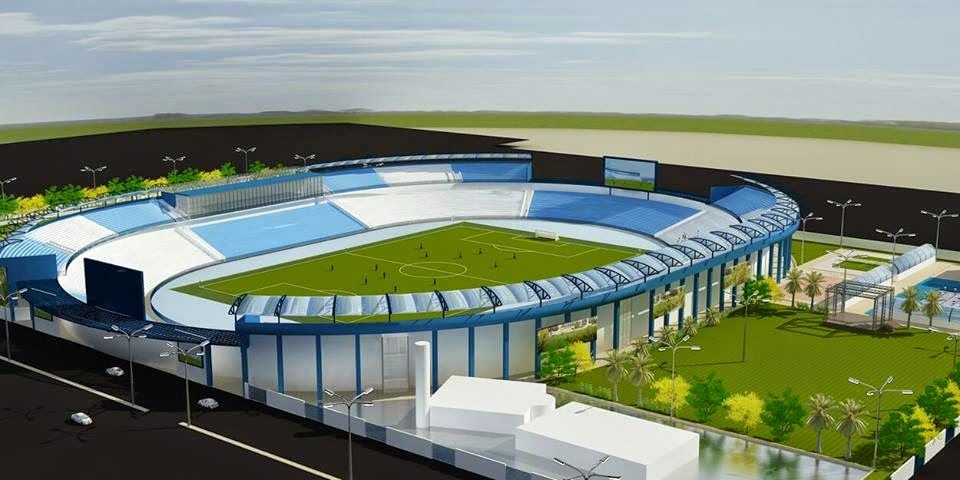 مجسم إستاد الهلال الذي سينتهي العمل فيه بعد شهرين