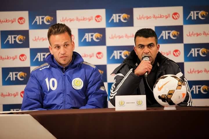 فهد العتال مع المدير الفني أيمن صندوقة