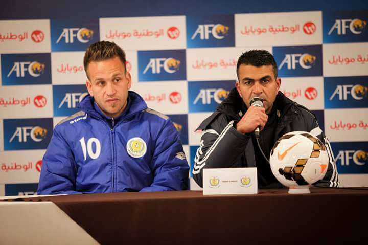 فهد العتال مع المدير الفني أيمن صندوقة