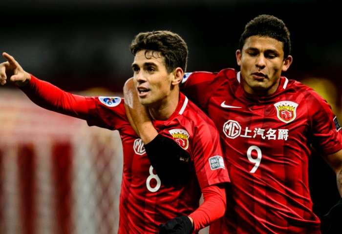 فرحة اوسكار بأول اهدافه مع شنغهاي