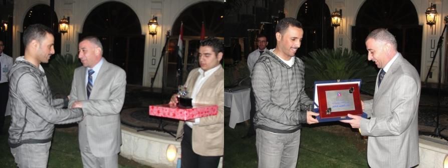 تبادل الهدايا التذكارية بين بعثة نادي الكويت واللجنة الأولمبية في كوردستان العراق