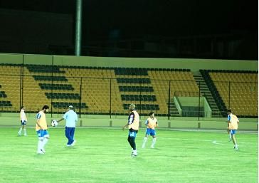 جانب من آخر وحدة تدريبية لنادي الكويت على ملعب المباراة