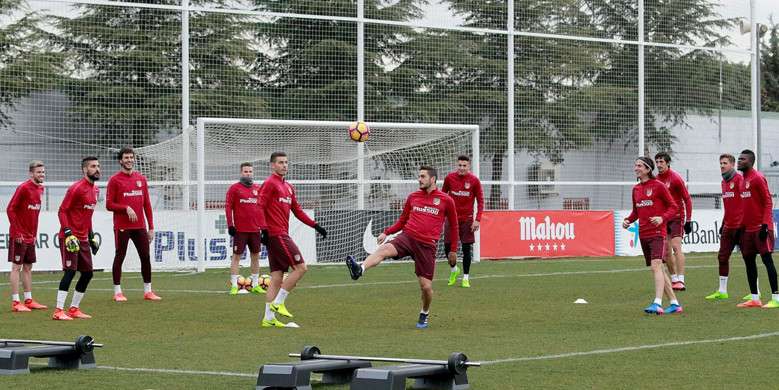 جانب من تدريبات أتلتيكو مدريد