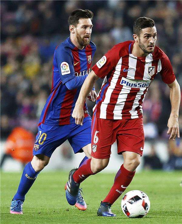 كوكي وميسي من لقاء أتلتيكو مدريد وبرشلونة