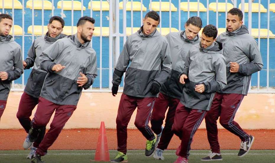 من استعدادات فريق الأخضر