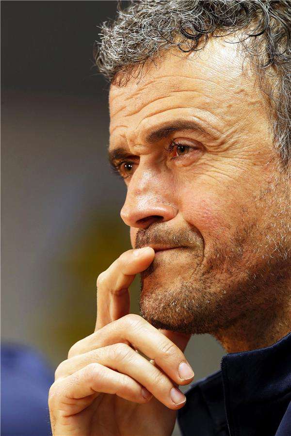 لويس إنريكي خلال المؤتمر الصحفي