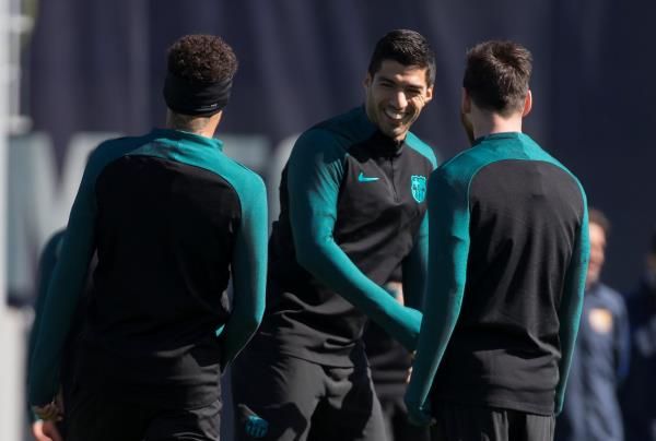 لويس سواريز في تدريبات برشلونة
