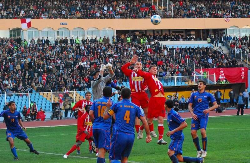 لقطة من الكلاسيكو بين الاتحاد والكرامة قبل الأزمة في سوريا