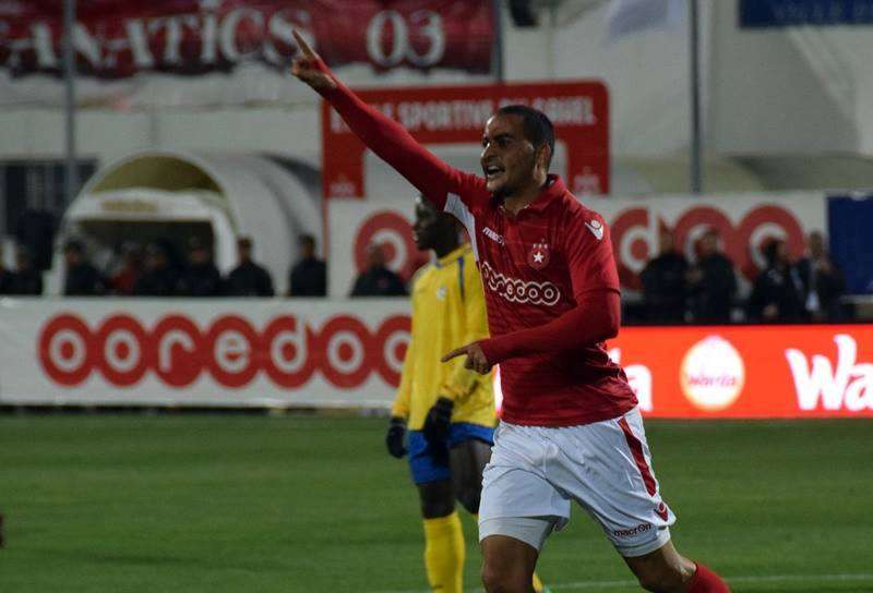 احتفال عمار الجمل بهدفه فى المباراة