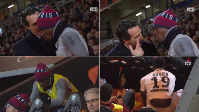 جانب من النقاش الحاد بين اللاعب والمدرب