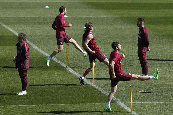 من تحضيرات أتلتيكو مدريد اليوم