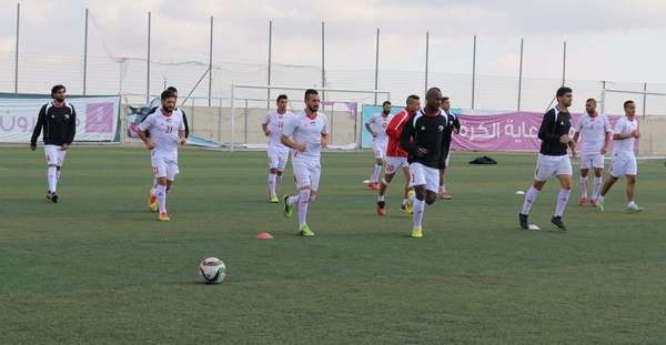 جانب من تدريبات المنتخب الفلسطيني